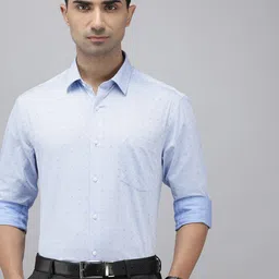 Arrow Pure Cotton Self Design Manhattan Slim Fit Opaque Formal Shirt-picture-22