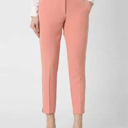 Van Heusen Peach Mid Rise Formal Trousers-image-82