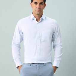 Arrow Men Classic Fit Spread Collar Textured Cotton Formal Shirt-image-25