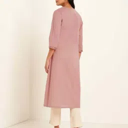 Rangmanch by Pantaloons Purple Plain Kurta image 2