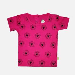 Bodycare Kids Fuchsia Pink Cotton Printed T-Shirt-26