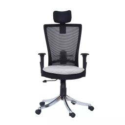 LIBERAL MAJESTY Black & Grey High Back Glass Filled Nylon Revolving Chair-picture-2
