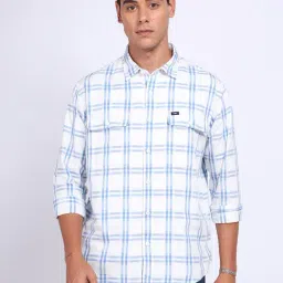 Lee Blue Relaxed Fit Checks Shirt-picture-33