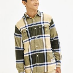 NO MONDAYS Boys Relaxed Spread Collar Checked Cotton Casual Shirt-image-91