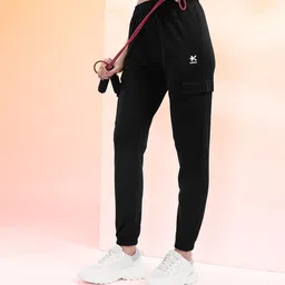 HRX by Hrithik Roshan Women Brand Logo Detail Rapid Dry Cargo-Style Training Joggers-picture-38