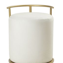 Blck Homes White Metal & Cotton Leo Pouffe Ottomans-image-71