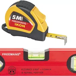 Freemans Ikon 5m x 19 mm Measuring Tape + 30 cm Heavy Duty Aluminium Magnetic Spirit Level-4