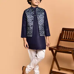 PRINTINDIA Boys Mandarin Collar Regular Straight Kurta with Pyjamas-image-102