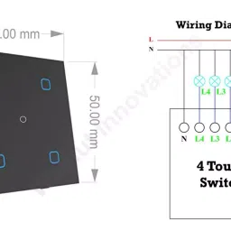 Walnut Innovations Smart Wifi Touch 4 Switch Roma Standard Fitting image 5