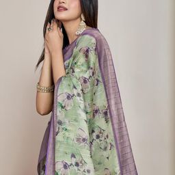 DIVASTRI Lime Green Tissue Woven Design Sarees-picture-17