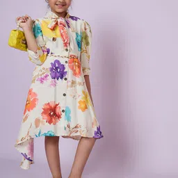 Peppermint Floral Print Fit & Flare Dress-image-27