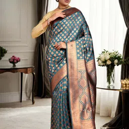 Anouk Woven Design Zari Banarasi Saree-image-26