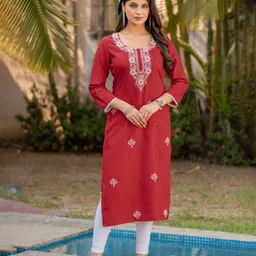 DRESOUL Women Floral Embroidered Floral Kurta-16