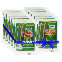 Fablas Nylon Scrub Pad N Bright 7 x 10cm Green for Tough Cleaning (Pack of 12)-image-55