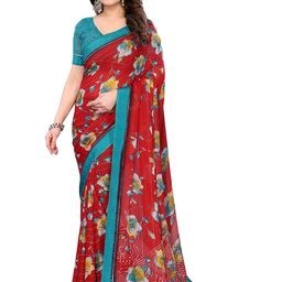 Moda Rapido Red Embellished Poly Georgette Sarees-picture-26