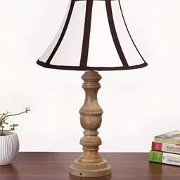 Aura Beige Wood Traditional Frusturical Shaped Table Lamp-picture-20