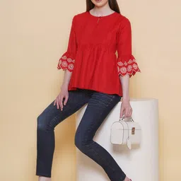 Modish Couture Bell Sleeve Cotton Top-picture-17