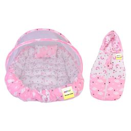 Kwitchy Baby Bedding Set Luxury Cushioned Mattress with Mosquito Net & Sleeping Bag Combo (0-12 Months) Pink-picture-14