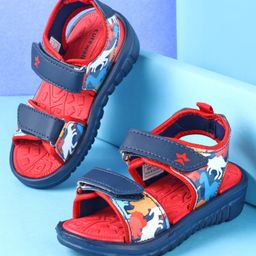 Cute Walk by Babyhug Sandals with Velcro Closure Dino Print - Navy Blue-image-76