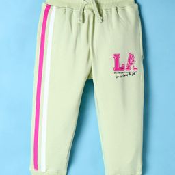 Doreme Full Length Knit Fleece & Woollen Pants With Text Print - Green-image-62