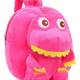 Frantic Premium School Bag Full Body Hot Pink Dinosure for Kids - Height 14 Inches-image-91