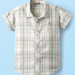 Dapper Dudes Half Sleeves Checked Shirt - Green-image-87
