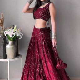 Cute fellow Embroidered Sequinned Semi-Stitched Lehenga & Unstitched Blouse With Dupatta-image-75