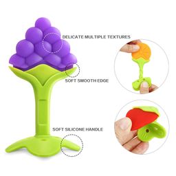 Enorme Silicone Easy Squeezy Spoon Food Feeder and Grapes Shaped Silicone Teether for Babies- Color May Vary image 4