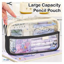 Bunie Large Capacity Multiple Compartment Pouch with Transparent DesignBlack image 4