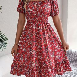 all about you Floral A-Line Midi Dress-image-65