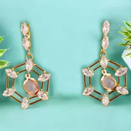 Bienvene Contemporary Geometric Dangle Drop Earrings-image-1