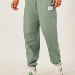 Styli Green Cotton Relaxed Fit Trackpants-picture-42