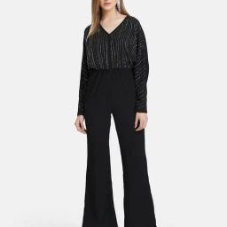 Kazo Black V Neck Full Length Jumpsuit-image-67