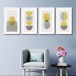 999store Grey & Yellow Abstract Canvas-40