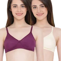 Clovia Multicolor Non Wired Padded T-Shirt Bra (Pack Of 2)-46