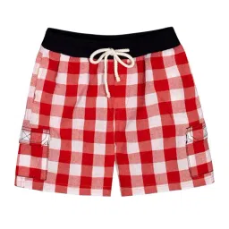 Budding Bees Kids Red Checks Shorts-image-64