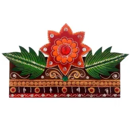 eCraftIndia Papier-Mache Rose Leave 4 Hooks Key holder-22