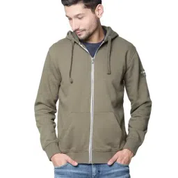 Lindbergh Army Green Slim Fit Hooded Sweatshirt-picture-13