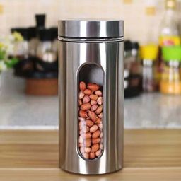 Femora Clear Glass & Steel Storage Jars (700 ml, 1000 ml & 1300 ml) - Set of 3-14