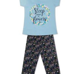 Todd N Teen Kids Blue Graphic Print Top with Pyjamas-image-98