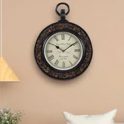 Aapno Rajasthan Brown MDF Vintage Wall Clock-37
