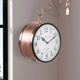 Aapno Rajasthan Pink Copper Shimmery Wall Clock-16