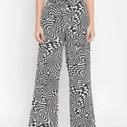 Clovia White & Black Printed Pants-image-61