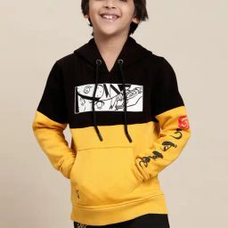 Kidsville Naruto Printed Yellow Hoodie For Boys-image-60