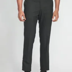 Arrow Green Regular Fit Texture Trousers-picture-1
