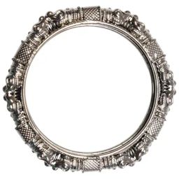 OOMPH Combo of 2 Oxidised Silver Elephant Design Kada Bangle Set For Women image 3