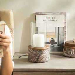 Ellementry Brown & Transparent Ecomix Small Gaiyo Candle Stand-image-69