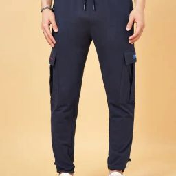 Sf Jeans By Pantaloons Estate Blue Cotton Regular Fit Joggers-picture-15