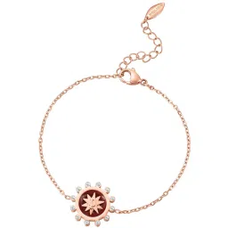 Police Stellar Motif With Enamel Flexible fit Red Flexible fit Bracelet for Women image 1