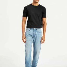 Levi's Blue Cotton Regular Fit Solid Jeans-picture-7